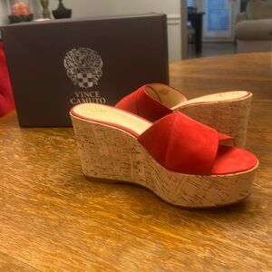 Vince Camuto Red True Suede Sandal